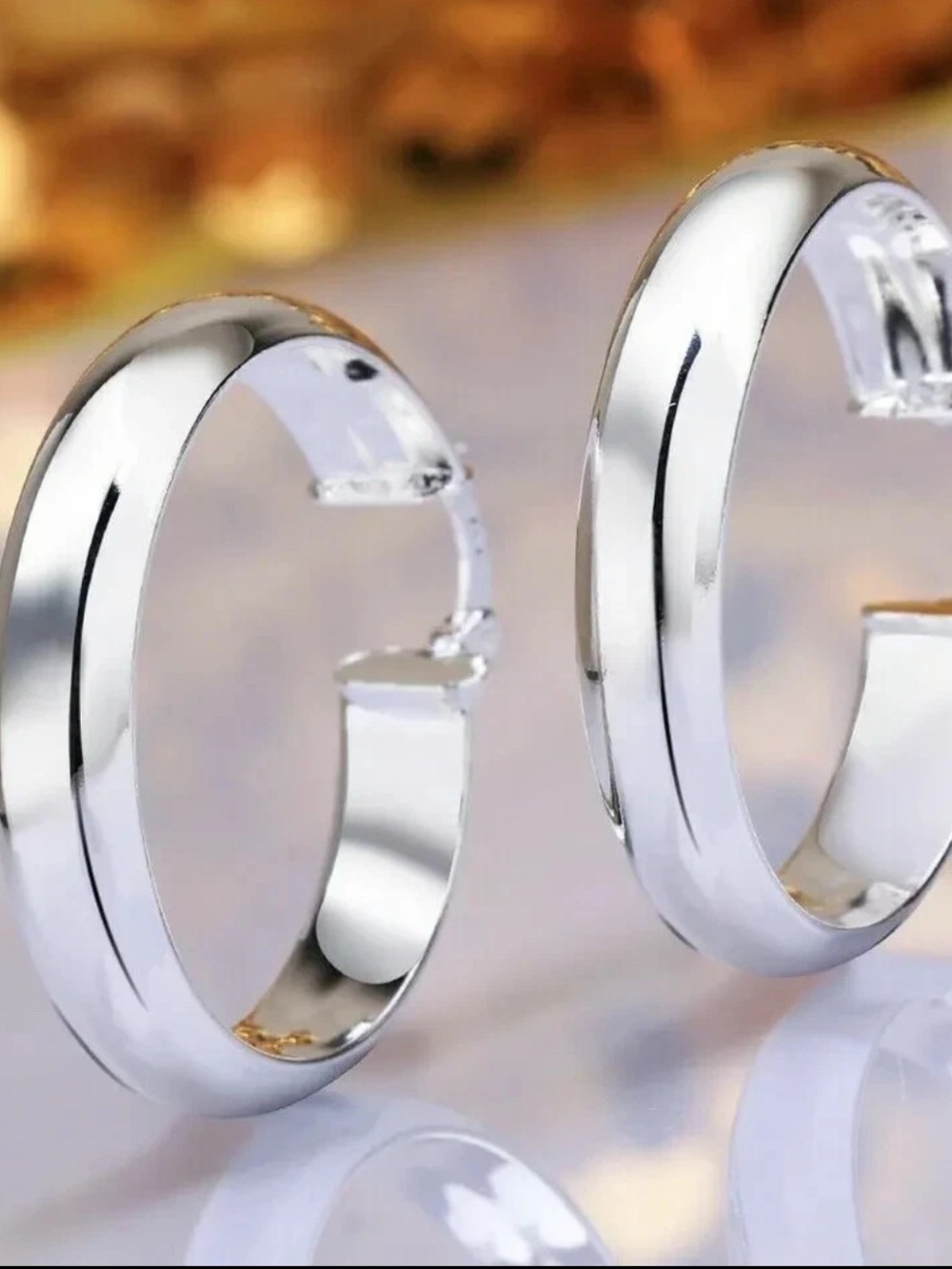 Classic Silver Hoop Earrings - Polished Women's Hoops NEW